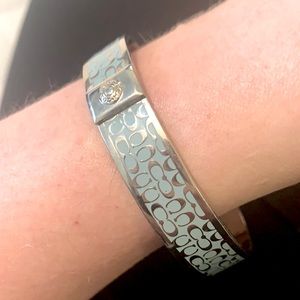 Silver & Baby Blue Coach Bangle